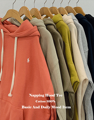 폴 양기모 오버핏 후드맨투맨티셔츠 (8color) *남녀공용/시밀러룩추천